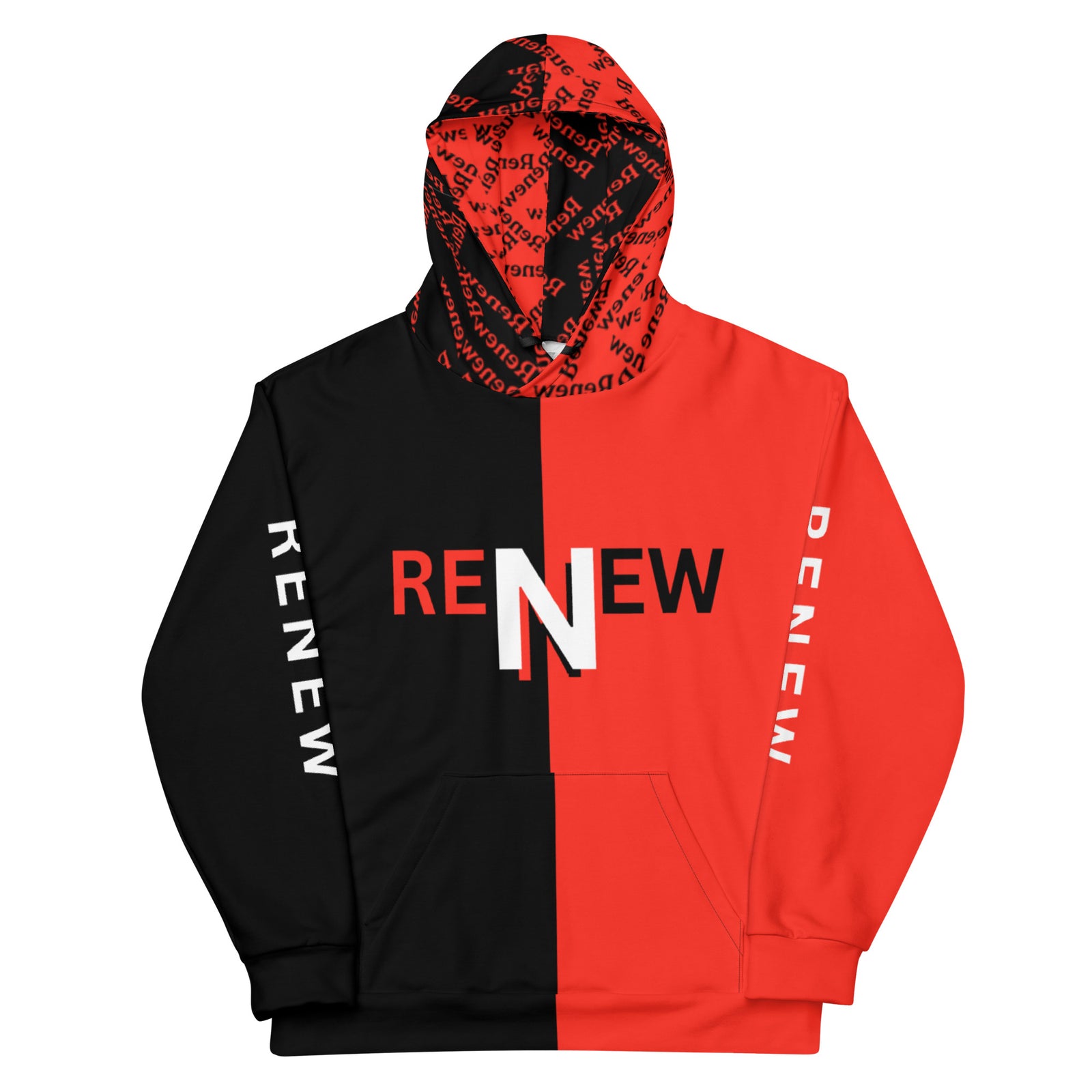 Renew Red and Black Unisex Hoodie