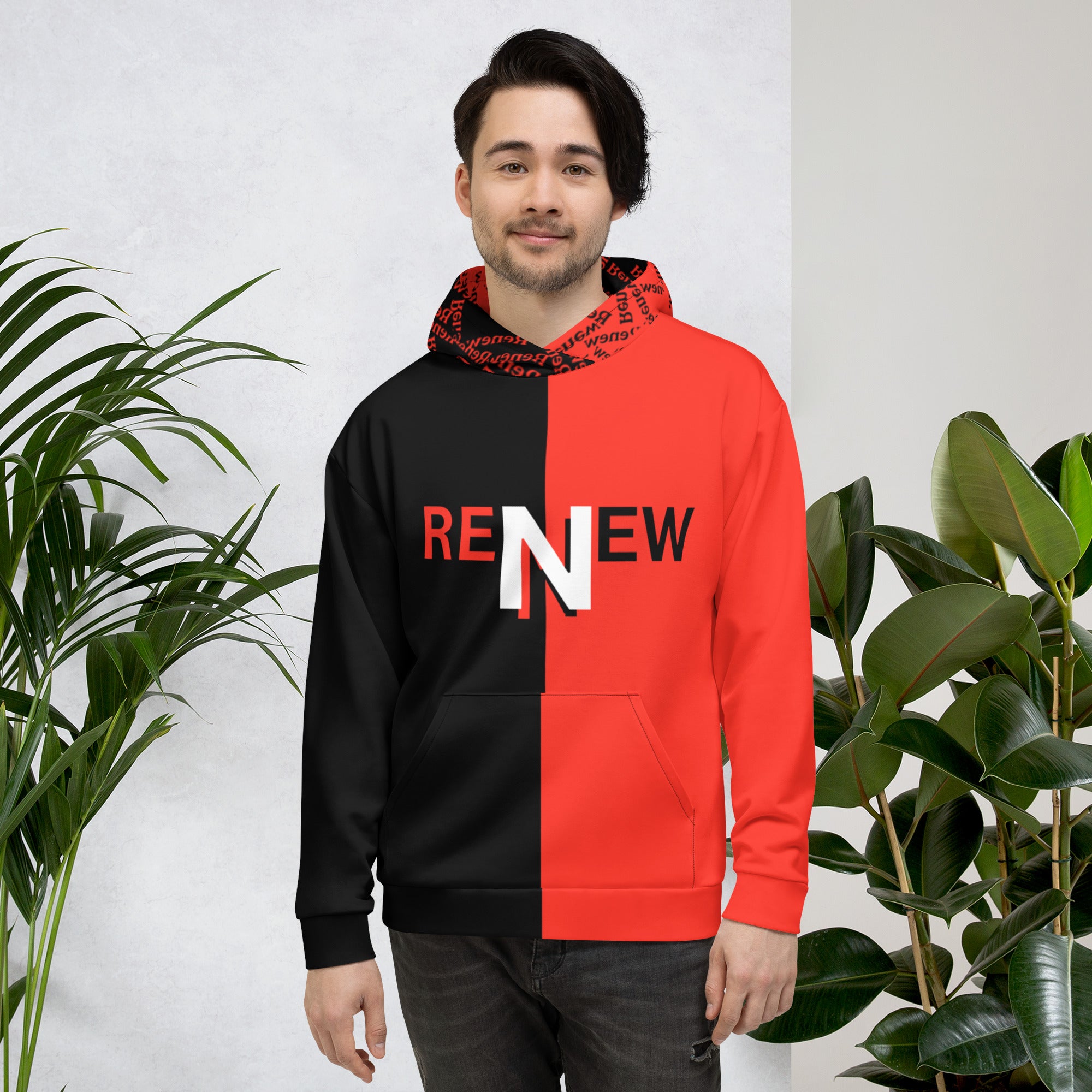 Renew Red and Black Unisex Hoodie
