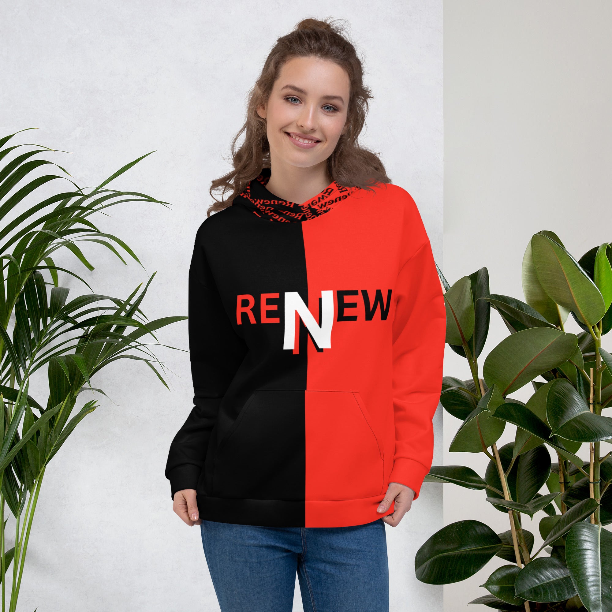 Renew Red and Black Unisex Hoodie